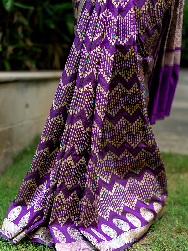 Handloom Katan Jungle Purple Majesty - Image 3