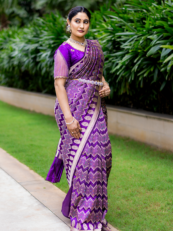 Handloom Katan Jungle Purple Majesty - Image 2