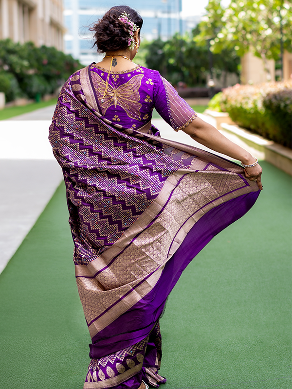 Handloom Katan Jungle Purple Majesty - Image 4