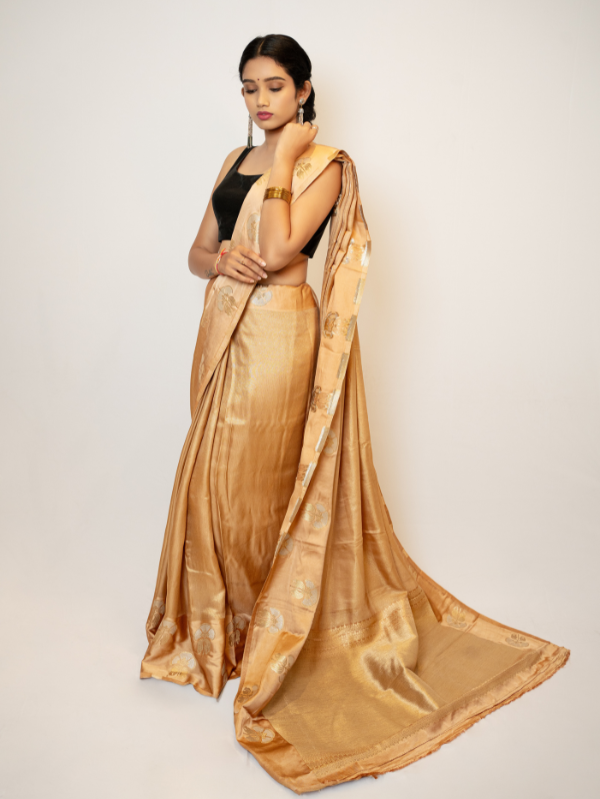 Meenakari Border Mashru Silk Saree - Image 2